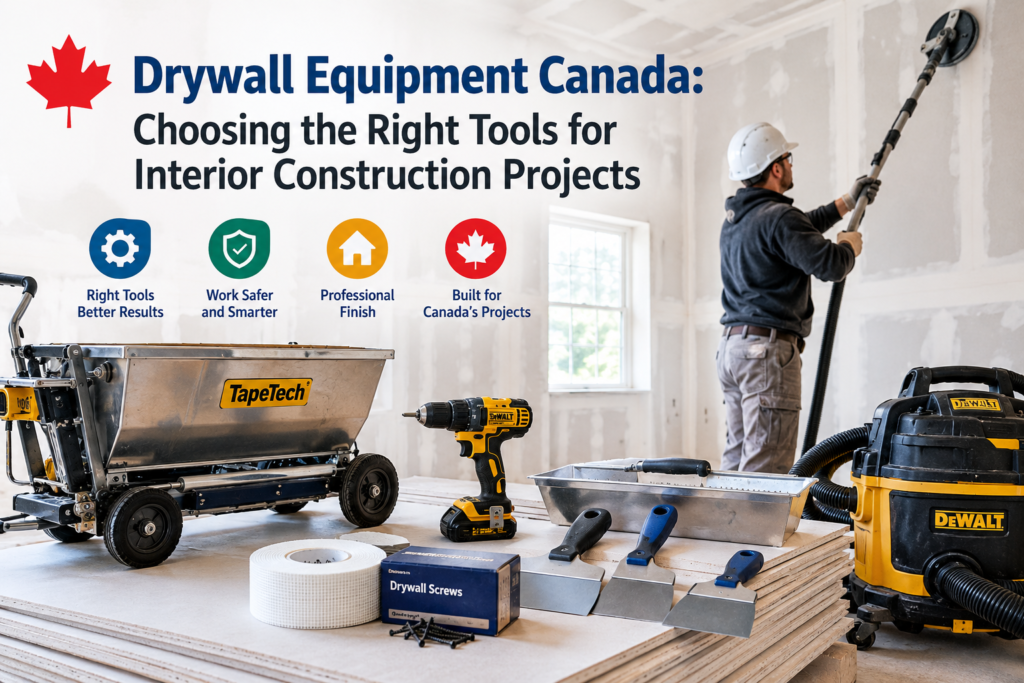 Drywall Equipment Canada: Choosing the Right Tools for Interior Construction Projects